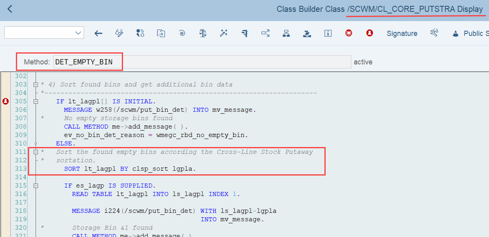 SAP EWM storage bin sorting CLSP_26